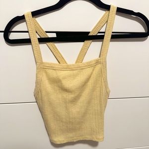 Ribbed crop top cross back